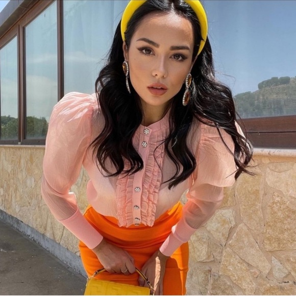 ZARA Knit Organza Jacket Pink - Picture 3 of 8